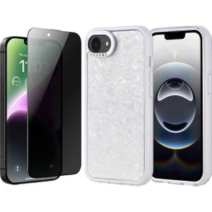 Apple iPhone 16E Kılıf Taşlı Tasarımlı Zore Kapi Kapak + Hayalet Ekran Koruyucu