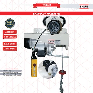 600/1200 Şaryolu 4 Hareketli Elektrikli Vinç