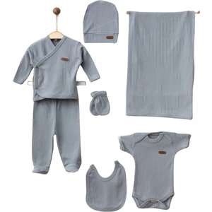 Maxhilda Bebe Erkek - Kız Bebek 7 Parça Hastane Çıkışı Zıbın Seti Natural Pastel Renk (Hediye Paketi Yapılır)