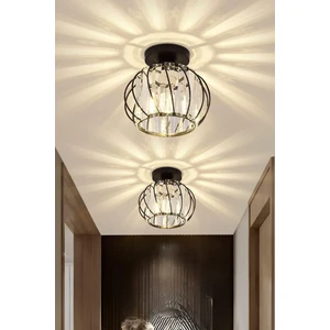 Bella Luce Model Siyah Renk Metal Kristal Taşlı Salon Mutfak Yatak Oturma Odası Plafonyer Avize