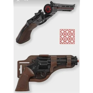 Oyuncak Baretta Silah Kovboy Tabancası 6 (Altı) Patlar Kapsül Mantar Polis Tabanca Full Demir Vip Özel Yapım Ağır Metal 23CM