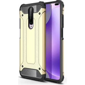 Vardar Aksesuar Xiaomi Poco X2 Kılıf Crash Silikon Kapak-Gold
