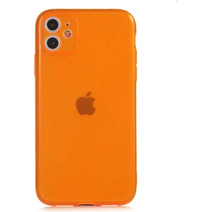 Vardar Aksesuar Apple iPhone 11 Uyumlu Mun Silikon-Turuncu