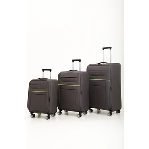 Gri Unisex 3'lü Valiz Seti FSL0012-2025 4 Tekerlekli