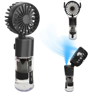 Elle Tutulabilir Taşınabilir Buharlı Vantilatör Fan Mini Fan – 4 Hız Ayarı, Şarjlı, Misting Özelliği, Kompakt ve Hafif Tasarım, Seyahat ve Ofis Kullanımı Için Ideal Buharlı Vantilatör Fan