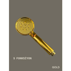 Rudis Armatür 5 Fonksiyonlu Gold Renk Modern  Duş Başlığı