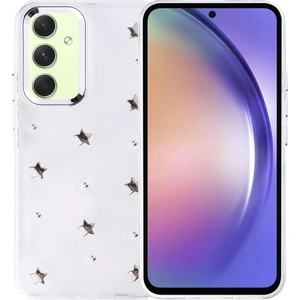 Samsung Galaxy A54 Kılıf Airbag Tasarımlı Simli Şeffaf Otnv Kutup Kapak - Yıldız