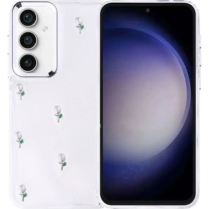 Galaxy S23 Fe Kılıf Airbag Tasarımlı Simli Şeffaf Otnv Kutup Kapak - Lale