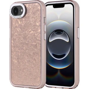 iPhone 16E Kılıf Taşlı Tasarımlı  Otnv Kapi Kapak - Gold
