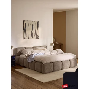 Mobilya Stant Most Oktagon Bazalı Mdf Karyola Kahverengi Bukle Kumaş Işbir Kuştüyü Sünger 180 x 200 Yatak Için(Kurulum Dahil)