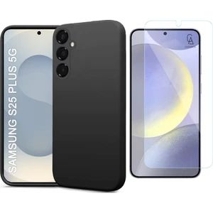 Samsung Galaxy S25 Plus Uyumlu Kılıf Esnek Silikon Telefon Kılıfı ve Temperli Cam Ekran Koruyucu