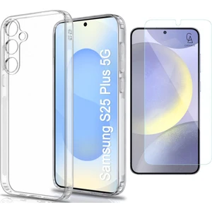 Samsung Galaxy S25 Plus Uyumlu Kılıf Esnek Silikon Telefon Kılıfı ve Temperli Cam Ekran Koruyucu
