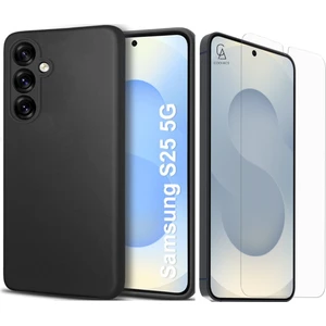 Samsung Galaxy S25 Uyumlu Kılıf Esnek Silikon Telefon Kılıfı ve Temperli Cam Ekran Koruyucu