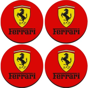 Kırmızı Ferrari Logolu Jant Göbek Sticker