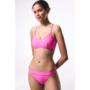 Pembe Düz Çıkarılabilir Kaplı Bikini Üstü