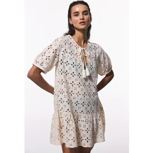 Ekru Mambo Crinkle Kaftan