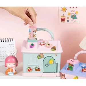 Ev Tasarım Çocuk Kumbara Kilitli Yeşil Renk (Sticker Hediyeli)