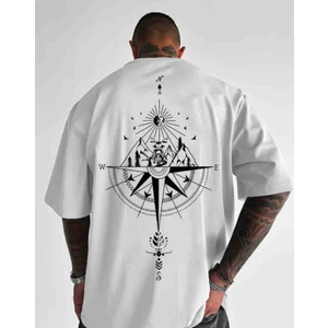 Panda Baskı Tekstil Pusula Motor Baskılı Özel Tasarım Oversize Tshirt