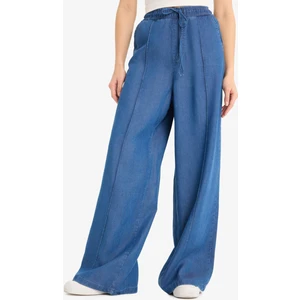 Pull On Wide Leg Yüksek Bel Uzun Tensel Yıkamalı Pantolon D8243AX25SM