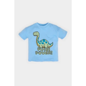 Erkek Bebek Dinozor Baskılı Kısa Kollu Tişört E8477A525SM