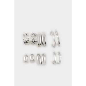 Kadın Eskitme 6'lı Silver Küpe E4568AXNS