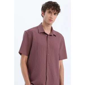 Regular Fit Polo Yaka Krinkıl Yazlık Kısa Kollu Gömlek E1223AX25SM