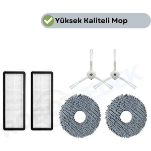 Roborock Qrevo Maxv Qrevo Pro Qrevo S Uyumlu Hepa Filtre Beyaz Yan Fırça Mop-6 Parça