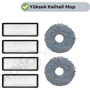 Roborock QRevo Curv QRevo C Uyumlu Hepa Filtre ve Mop-6 Parça