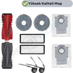 Roborock QRevo Curv QRevo C Uyumlu Ana Fırça, Hepa Filtre  Mop  Yan Fırça Toz Torbası Seti 10 Parça