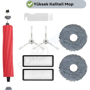 Roborock Qrevo Maxv Qrevo Pro Qrevo S Beyaz Uyumlu Fırça Hepa Filtre Mop Seti-8 Parça