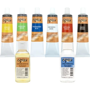 Yağlı Boya 70ML 6 Renk ve 100ML Keten Yağı ve 100ML Fırça Temizleyici Pigmentora Oil Colour