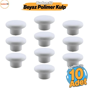 Bohem Beyaz Mantar Kulp Düğme 10 Adet Çekmece Mutfak Mobilya Dolabı Dolap Kulpu Kulbu Plastik Kulp
