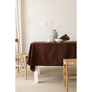 Premium | Keten Koyu Kahve Masa Örtüsü 100 X 100 Cm