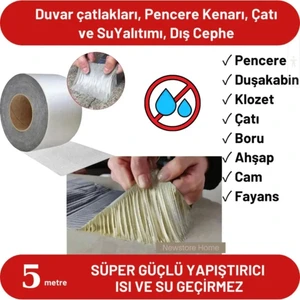 5 M x 5 cm Çamur Bant Alüminyum Izolasyon Tamir Çatlak Bantı