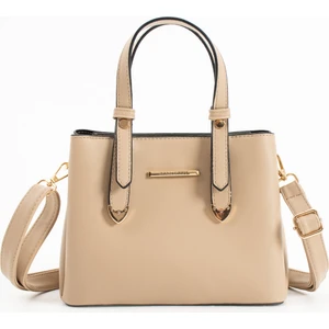 Kadın 4 Bölmeli Gold Aksesuarlı Sade Şık Omuz ve El Çantası