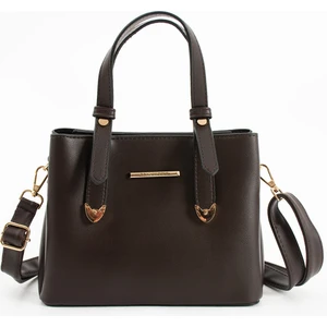 Kadın 4 Bölmeli Gold Aksesuarlı Sade Şık Omuz ve El Çantası