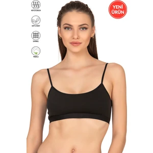 Özkan 27409 Kadın Pamuklu Likralı Çıkarılabilir Pedli Balensiz Süprem Kumaş Ip Askılı Sporcu Sütyen Büstiyer