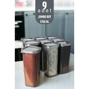 Kaşıklı Kapaklı Erzak Bakliyat Saklama Kabı Kare Saklama Kutusu Seti 12 Adet 1750 ML