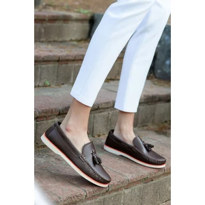 Roger Kahverengi Cilt Garantili Erkek Günlük Klasik Casual Rahat Ortopedik Ayakkabı ROGER-9168