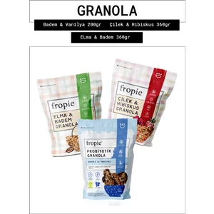 Probiyotik Badem & Vanilya - Çilek & Hibiskus - Elma & Badem granola 3’lü Set