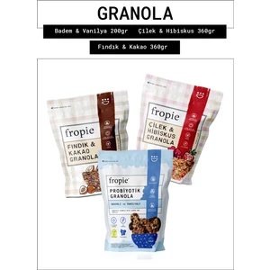 Probiyotik Badem & Vanilya - Çilek & Hibiskus - Fındık & Kakao granola 3’lü Set