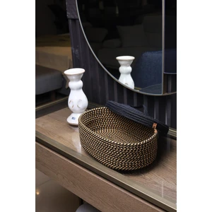 Jüt Hasır Sepet Oval Kapaklı Organizer 30 x 20