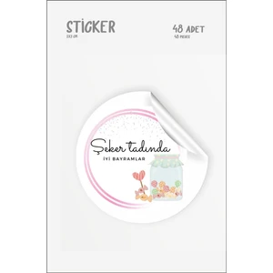 Iyi Bayramlar Sticker  48 Adet 3 cm