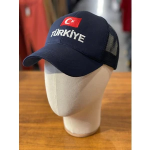 Türkiye Bayrak Nakışlı Fileli Cap Şapka