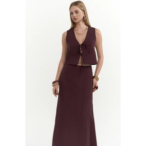 Mai Collection Orsha Bordo Yelek Etek Takım