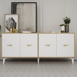 Zerka Concept Beyda Konsol Tv Sehpası Çok Amaçlı Dolap 180 cm Meşe Beyaz