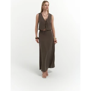 Mai Collection Orsha Kahve Yelek Etek Takım