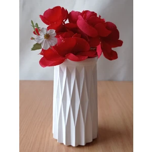 Minimalist Zikzak Desenli Beton Vazo 10  cm