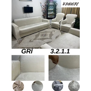 kanway kadife 3+2+1+1 Lastikli Koltuk Takımı Kılıfı. Çekyat Koltuk Örtüsü Streç Esnek Kanepe Kılıfı