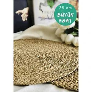 Brave Valıant 6'lı Hasır Supla Örgü Amerikan Servis Supla Tabak Tava Tencere Altlığı Bambu Sofra Servis Sunum